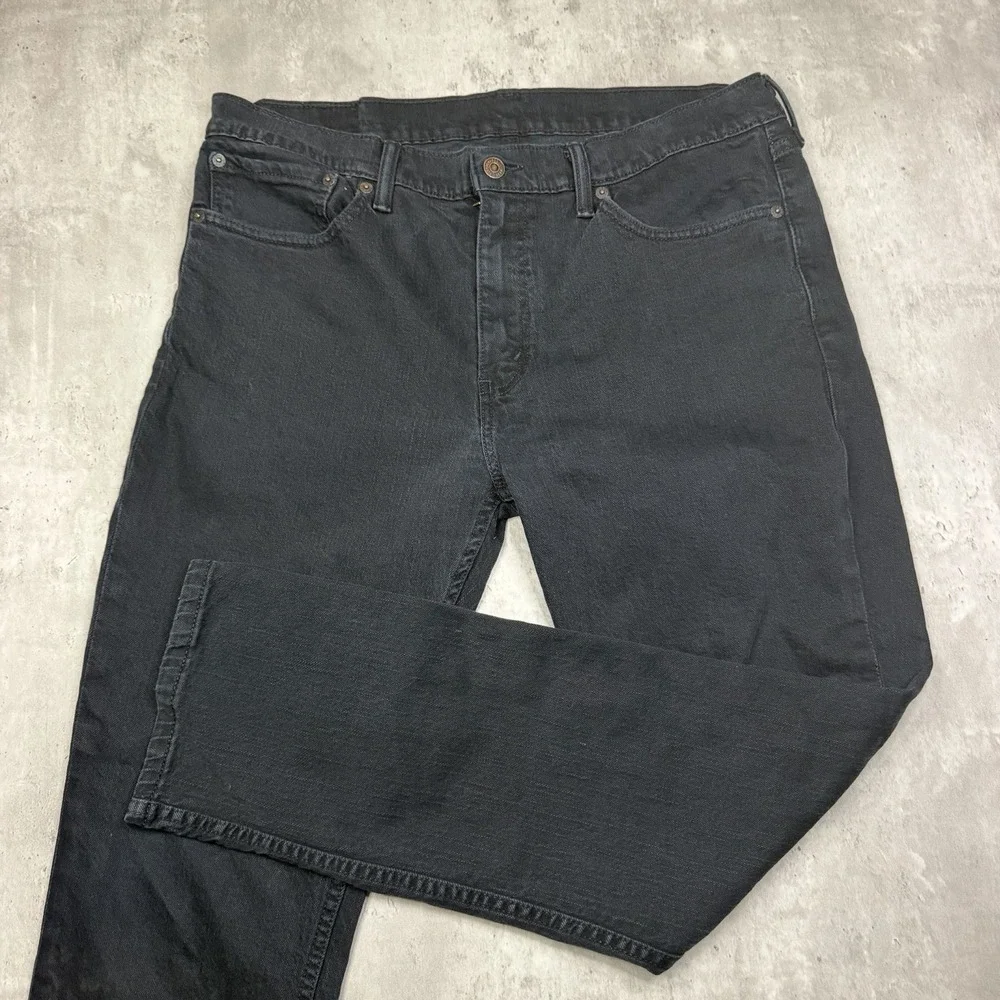 Levis 511 Jeans Slim Fit Stretch Denim Mens 36x30 Black Dark Wash Work USA